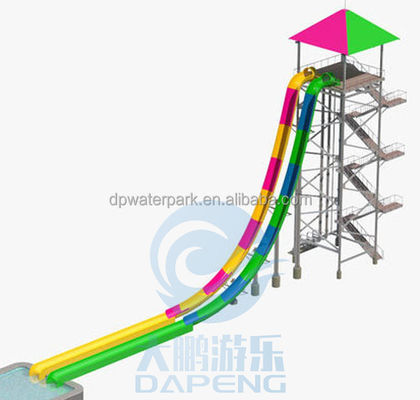 Harga yang bagus Orang dewasa Kamikaze Water Slide 12M Anti UV Fiberglass Water Theme Park Perjalanan on line