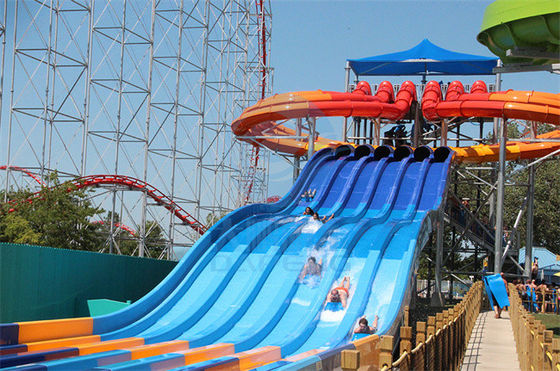 Octopus Water Slide Fiberglass Curved Water Slide Warna yang Disesuaikan