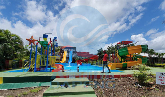 Hotel taman bermain taman air peralatan slide serat kaca HDG baja