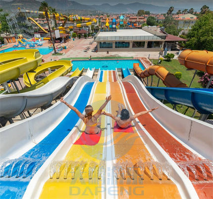 Harga yang bagus Fiberglass Mat Racer Water Slide Cluster Pelangi Air Slide 6m Tinggi on line