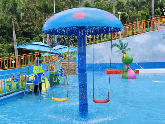 Harga yang bagus Peralatan taman air anak-anak kolam renang permainan serat kaca air jamur ayunan set on line