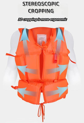 EPE Foam Orange Swimming Life Jackets Commercial Water Park Life Vest untuk orang dewasa dan anak-anak