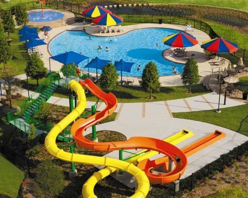 Outdoor Swimming Water Park Slide Fiberglass Kids Games Equipment Fiberglass Slides Set