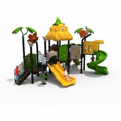 OEM Taman bermain luar Rumah bermain pohon plastik besar dengan set slide spiral