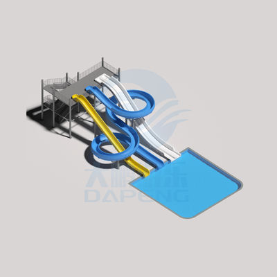 OEM Amuse Taman Air Anak-anak Taman bermain Perjalanan Fiberglass kolam renang Slide