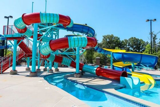 OEM Fasilitas Taman Hiburan Air Kolam Renang Ground Tube Slide Air Besar