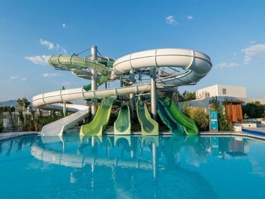 Harga yang bagus Dewasa Outdoor Multi Fiberglass Slide Set Untuk Taman Hiburan Air Taman bermain on line