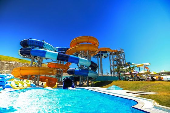 12mm Ketebalan Serat Kaca Slide Air Outdoor Taman Air Game Play Peralatan Untuk Kolam Renang