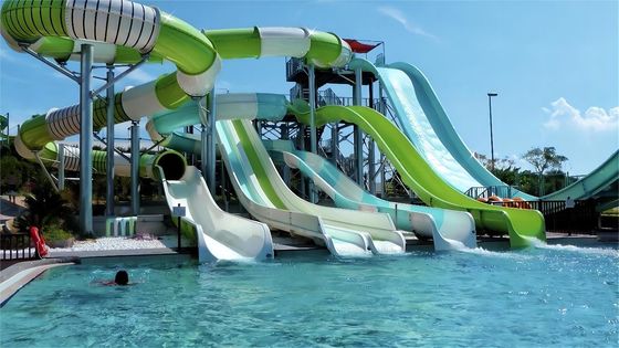 Harga yang bagus OEM Fiberglass Swimming Pool Slide Outdoor Water Amusement Parks Play Sets Ride on line