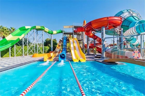Harga yang bagus 12mm Fiberglass Water Slide For Kids Outdoor Commercial Water Park Swimming Pool Rides on line