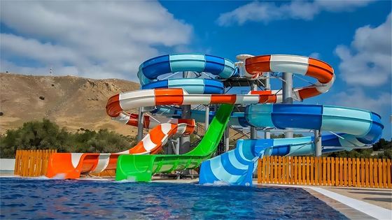 ODM Custom Kolam Renang Play System Peralatan Serat kaca water slide untuk dijual