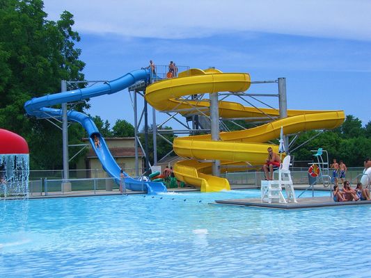 Harga yang bagus OEM Taman Hiburan Luar Ruangan Anak-anak Water Play Aksesoris Fiberglass Slide on line