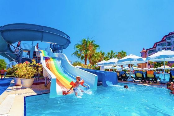 Harga yang bagus OEM Hot Sale Amusement Park Products Outdoor Tube Designer Fiberglass Water Slides on line