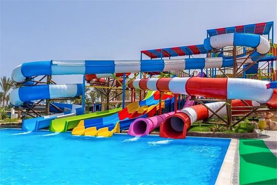 Harga yang bagus Fiberglass Outdoor Water Park Slide Peralatan bermain anak on line
