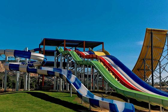 Harga yang bagus Taman hiburan air Taman bermain Desain kolam renang kecil Permainan Fiberglass Slide on line
