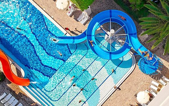 Harga yang bagus Taman bermain air luar Peralatan kolam renang Slide Untuk anak-anak on line