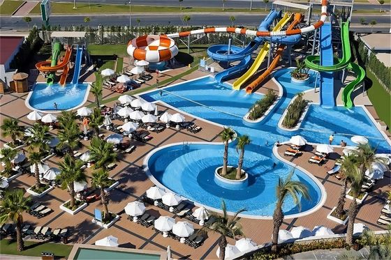 Harga yang bagus Taman Air Hiburan Olahraga Musim Panas Bersepeda Kolam Renang Fiberglass Slide on line