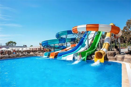 Harga yang bagus Taman Hiburan Luar Ruangan Komersial Karnaval Ride Serat Kaca Slide Air Set on line