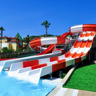Anak-anak Taman bermain luar kolam renang Aksesoris Fiberglass Slide untuk Anak-anak