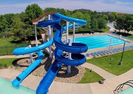 Harga yang bagus Anak-anak Kolam renang Karnaval Ride Serat kaca Water Slide on line