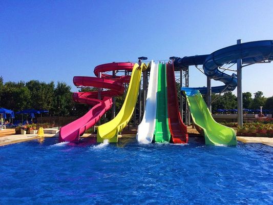 Anak-anak Kolam Ride Peralatan bermain air Serat kaca Slide