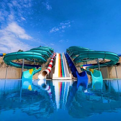 Harga yang bagus Komersial Kolam Renang Air Mainan Dewasa Outdoor Anak-anak Permainan Serat kaca Slide on line