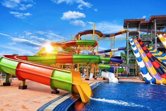 Harga yang bagus Taman air Hiburan Fiberglass Peralatan renang Kolam renang Slide Fiberglass besar Atraksi on line