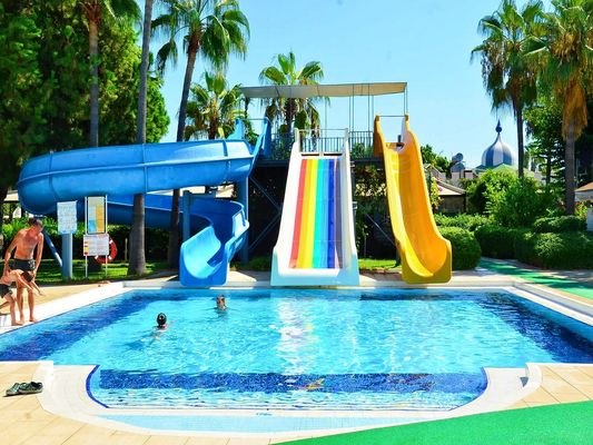 Harga yang bagus Taman permainan air luar ruangan Anak-anak Peralatan khusus dengan serat kaca Slide Set on line