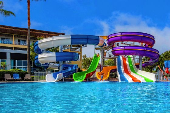 Harga yang bagus Taman Hiburan Air Kolam Renang Luar Ruangan Anak-anak Menunggang Fiberglass Slide Set on line