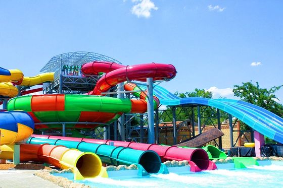 Harga yang bagus Anak-anak Taman Hiburan Luar Ruangan Anak-anak Taman bermain air Game Fiberglass Slide Group on line