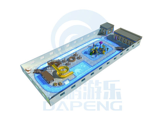 Peralatan Desain Taman Air Luar Ruangan Anak-anak Fiberglass Water Slide Set Dengan Kolam Renang
