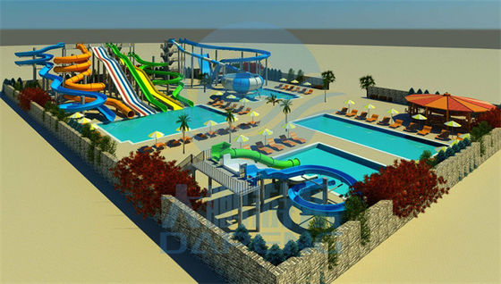 Desain Taman Air Komersial Dengan Kolam Renang Water Splash Pad Untuk Anak-anak