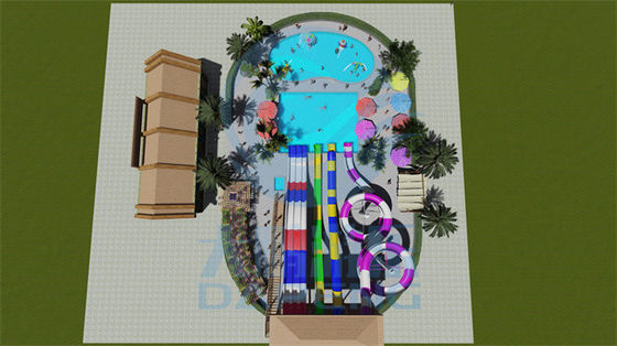 Harga yang bagus Peralatan bermain taman air dengan Slide air Aqua Fiberglass untuk anak-anak on line