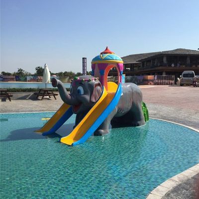 Aqua Park Kolam renang Peralatan Serat kaca Gajah Slide air untuk anak-anak Taman belakang