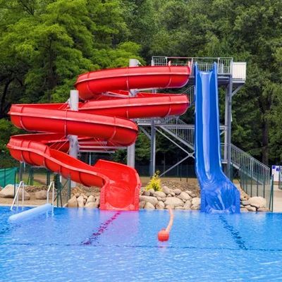 Harga yang bagus Rumah Air Fiberglass Taman Air Kolam Renang Besar Slide on line