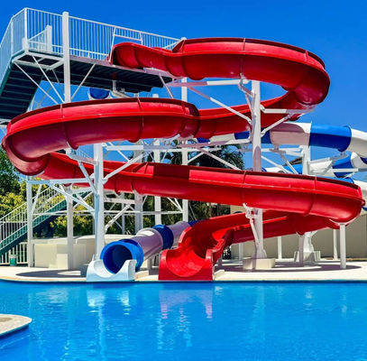 Kolam renang dewasa Taman hiburan air Pengendara, Fiberglass Pool Slides Combo Untuk Resort, Hotel Dan Taman Air