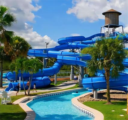 Harga yang bagus Commercial Fiberglass Water Park Slide with 6-8mm Thickness and Over 10 Years Service Life Ending with Pool on line