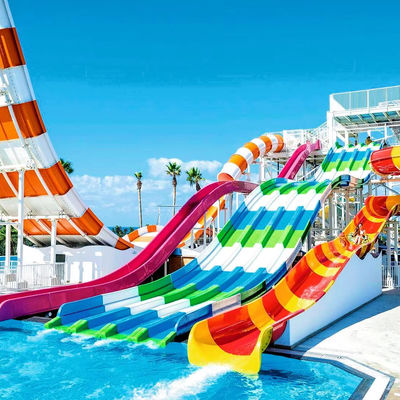 Harga yang bagus Non-Inflatable Fiberglass Water Slide with 10 Years Service Life Ending with Pool for Kids and Adults on line