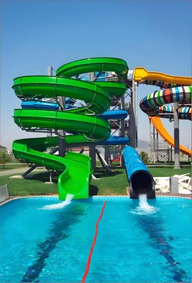 Harga yang bagus Adult Spiral Combination Water Slide With Perfectly Designed Slide Color Customizable Suitable For Home Outdoor on line