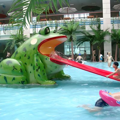 Harga yang bagus Animal Fiberglass Water Play Splash Pad With Slide Customized Style Children Swimming Pool Use For Over 3 Years Old on line