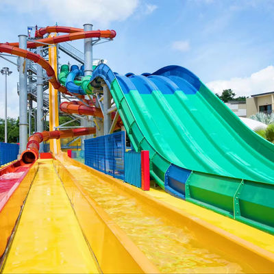 Harga yang bagus Customized Size Outdoor Water Park Slide with 6-8mm Thickness Fiberglass and Over 10 Years Service Life on line
