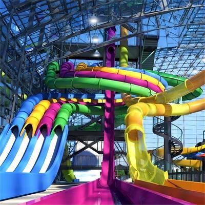 Harga yang bagus Commercial Fiberglass Water Park Slide with 7.3m Height and Pool End for Kids and Adults on line