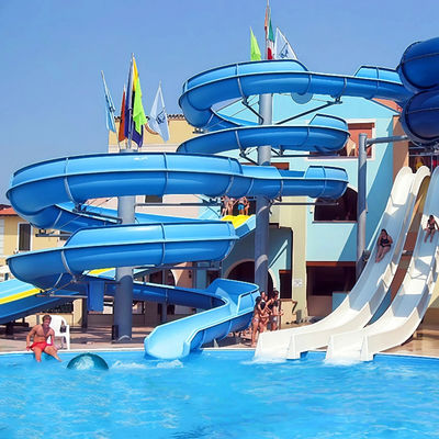 Harga yang bagus Spiral FRP Slide Combination 0.82m Inner Width Custom Design For Adult Children Water Park Venues on line