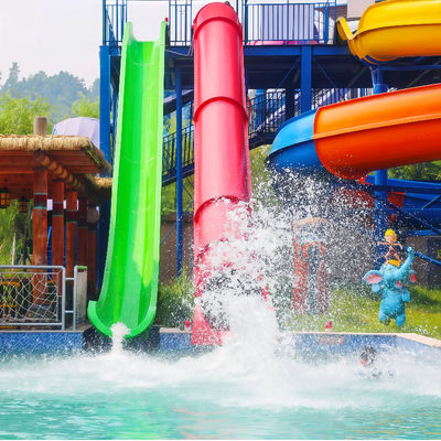Harga yang bagus Outdoor swimming pool Water Park Fiberglass Sled Cannon Barrel Slide Customized Height With Installation Detailed Drawings Attached on line