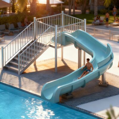 Harga yang bagus Slide kolam renang serat kaca kecil Desain 3D yang disesuaikan Gambar Satu tahun Garansi untuk keluarga Indoor Outdoor Residential on line
