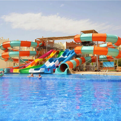 Komersial Kombo Fiberglass Water Slides kolam renang Peralatan Taman Air Untuk Taman Air Hotel