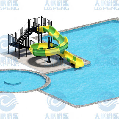 2.5m Tinggi Air Slide Spiral Terbuka Peralatan Serat Kaca Kecil Untuk Proyek Perumahan Hotel