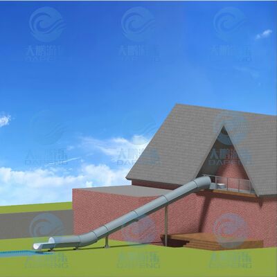 4.14m Seluncuran Air Fiberglass Tahan Lama Tertutup untuk Kolam Renang Perumahan Kustom