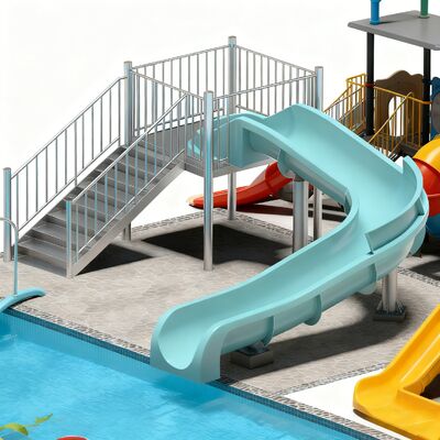 1.4m Seluncur Kolam Fiberglass Terbuka Peralatan Permainan Air Dewasa Anak untuk Taman Air Komersial Dijual