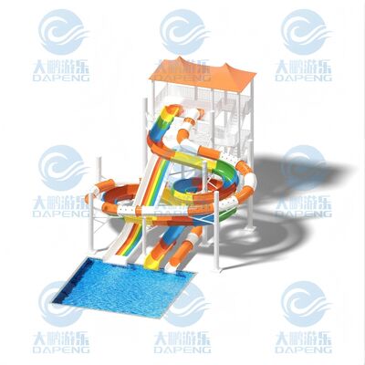 7-4m Multi-Type Combined Fiberglass Water Slide Komersial Taman Air Peralatan Hiburan